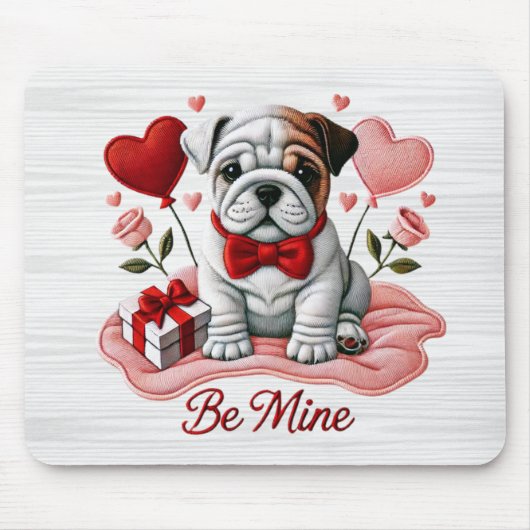 Be Mine Valentine English Bulldog Mousepad (Vorne)