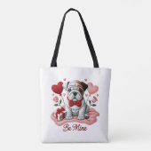 Be Mine Valentine English Bulldog Schultern Tasche (Rückseite)