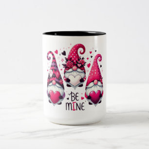 Be Mine Valentine Gnomes Zweifarbige Tasse