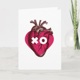 Be Mine Valentine Heart Card. Hug Kiss. XO Karte