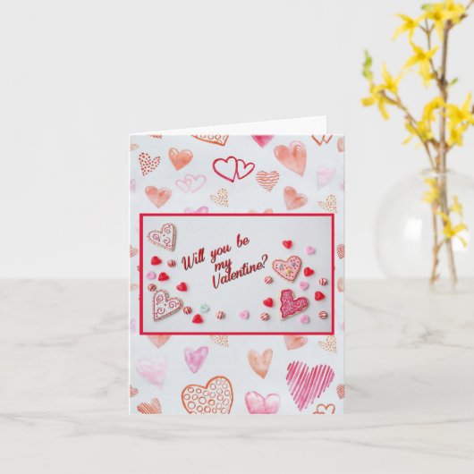 Be mine Valentine Karte (Gelbe Blume)