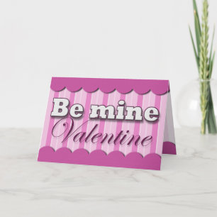 Be Mine Valentine ~ Lila Strip Grußkarte Feiertagskarte
