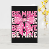 Be Mine Valentine Pink Heart Coquette Bow Girl Wom Karte (Gelbe Blume)