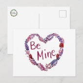 Be Mine Valentine Postcard Feiertagspostkarte (Vorne/Hinten)