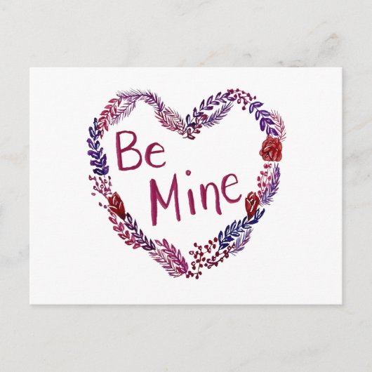 Be Mine Valentine Postcard Feiertagspostkarte (Vorderseite)
