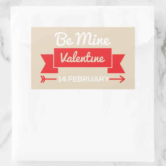 Be Mine Valentine Rechteckiger Aufkleber (Tasche)