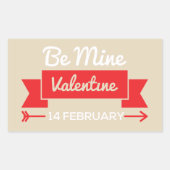 Be Mine Valentine Rechteckiger Aufkleber (Vorderseite)
