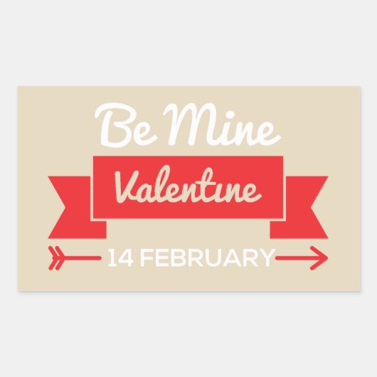 Be Mine Valentine Rechteckiger Aufkleber (Vorderseite)