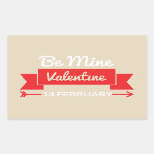 Be Mine Valentine Rechteckiger Aufkleber