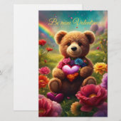 Be mine Valentine Teddy 1 Briefpapier (Vorne/Hinten)