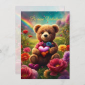 Be mine Valentine Teddy 1 Einladung (Vorne/Hinten)