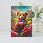 Be mine Valentine Teddy 1 Einladung (Stehend Vorderseite)