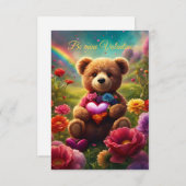 Be mine Valentine Teddy 1 Einladung (Vorne/Hinten)