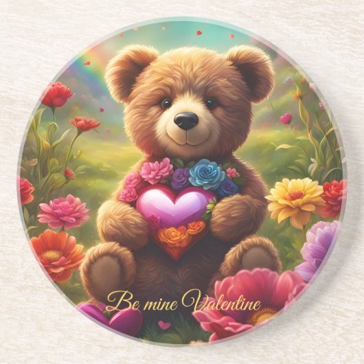 Be mine Valentine Teddy 1 Getränkeuntersetzer (Vorne)