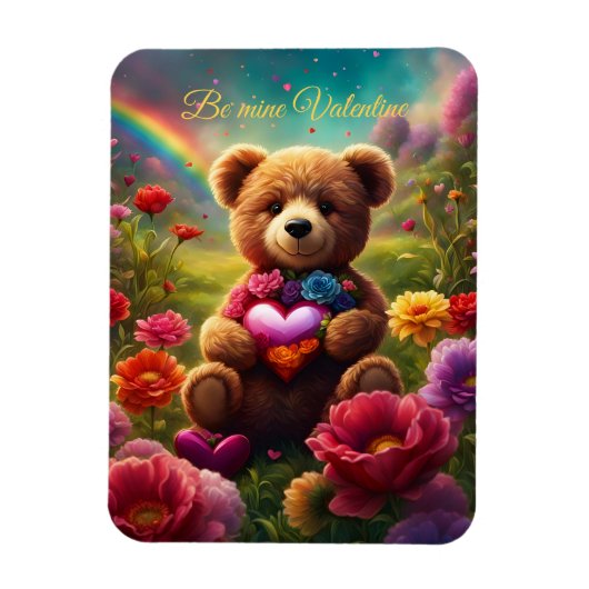 Be mine Valentine Teddy 1 Magnet (Vertikal)