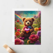 Be mine Valentine Teddy 1 Mitteilungskarte (Vorderseite/Rückseite Beispiel)