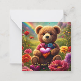 Be mine Valentine Teddy 1 Mitteilungskarte
