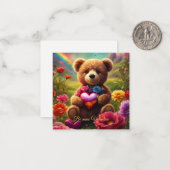 Be mine Valentine Teddy 1 Mitteilungskarte (Vorderseite/Rückseite Beispiel)
