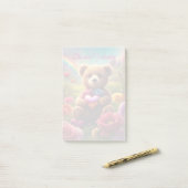 Be mine Valentine Teddy 1 Post-it Klebezettel (Auf Schreibtisch)