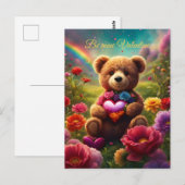 Be mine Valentine Teddy 1 Postkarte (Vorne/Hinten)