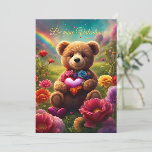 Be mine Valentine Teddy 1 Save The Date (Stehend Vorderseite)