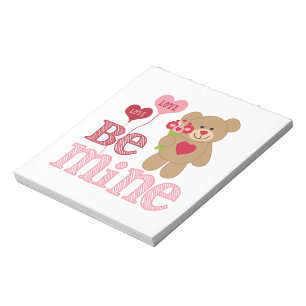 Be Mine Valentine Teddy Notizblock