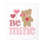 Be Mine Valentine Teddy Notizblock (Vorderseite)