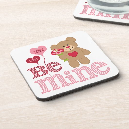 Be Mine Valentine Teddy Untersetzer (Linke Seite)