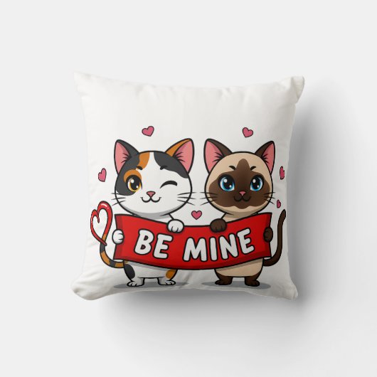 BE MINE Valentine's Cats | Cute Kittens with Love Kissen (Vorderseite)