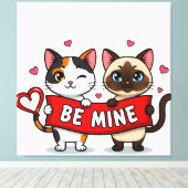 BE MINE Valentine's Cats | Cute Kittens with Love Leinwanddruck (Insitu (Holzboden))