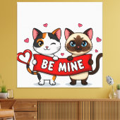 BE MINE Valentine's Cats | Cute Kittens with Love Leinwanddruck (Insitu (Wohnzimmer))