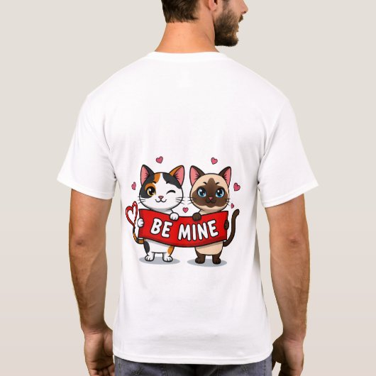 BE MINE Valentine's Cats | Cute Kittens with Love T-Shirt (Rückseite)
