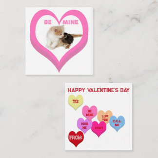BE MINE Valentine's Critters Conversation Hearts Mitteilungskarte