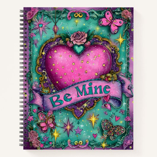 Be Mine Valentines Spiral Notebook Notizblock (Vorderseite)