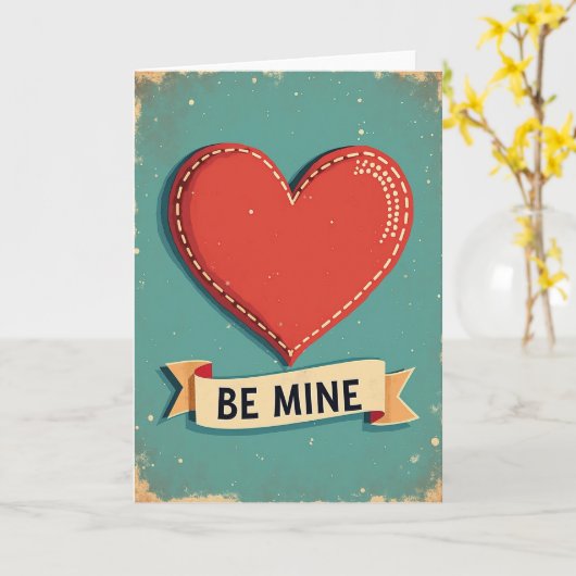 Be Mine Vintage Love Card Karte (Gelbe Blume)