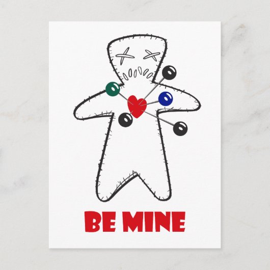 "Be Mine" Voodoo Doll Postkarte (Vorderseite)