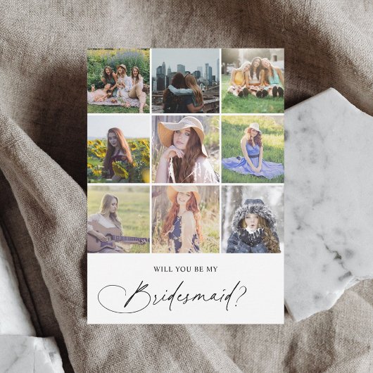 Be My Bridesmaid Chic Script Foto Einladung