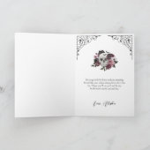 Be My Bridesmaid? Gothic Skeleton Floral Bouquet Karte (Innenseite)