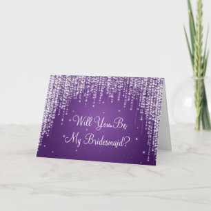 Be My Bridesmaid Night Dazzle Purple Einladung