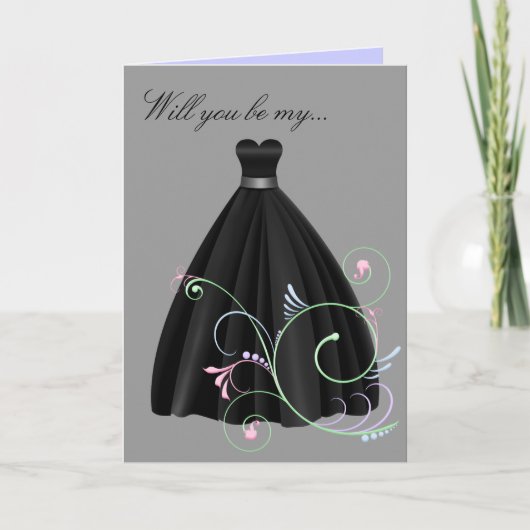 Be My Bridesmaid or Maid of Honor Card Einladung (Vorderseite)