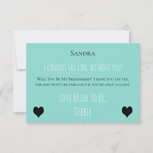 Be My Bridesmaid Trauzeugin Bridal Tiara Party Einladung (Rückseite)