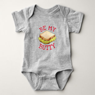 BE my BUTTY English Chip Shop Sandwich UK Feinschm Baby Strampler