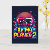 Be My Player 2 Greeting Card – Cute Gamer Love Karte (Gelbe Blume)