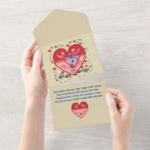 Be my Valentine All In One Einladung (Abreißtisch)