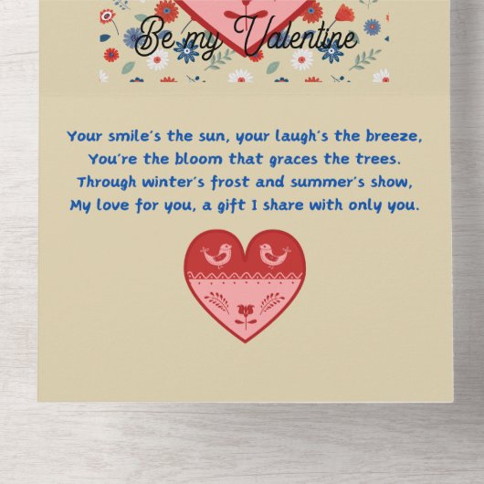 Be my Valentine All In One Einladung (Innen Abgelegt)