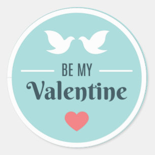 Be My Valentine Doves ID1086 Runder Aufkleber