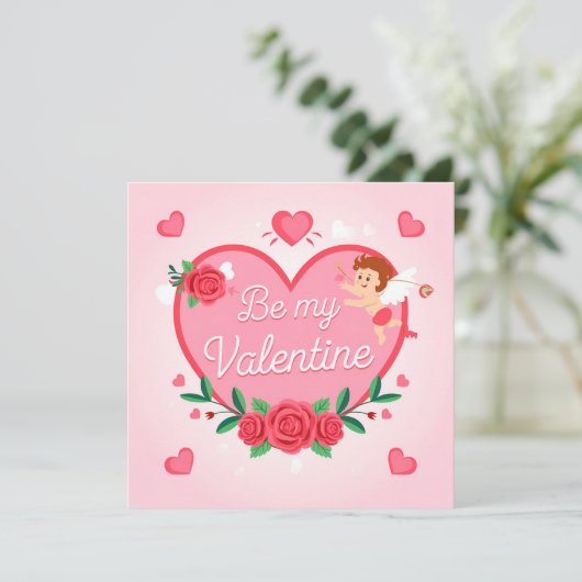 Be my valentine feiertagskarte (Stehend Vorderseite)