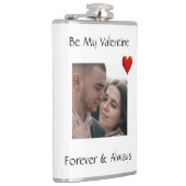 Be My Valentine Flask Custom Vinyl Wrap with Photo Flachmann (Rechts)