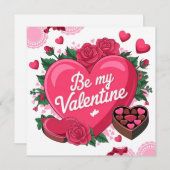 Be my Valentine floral Feiertagskarte (Vorne/Hinten)