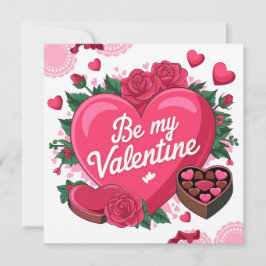 Be my Valentine floral Feiertagskarte